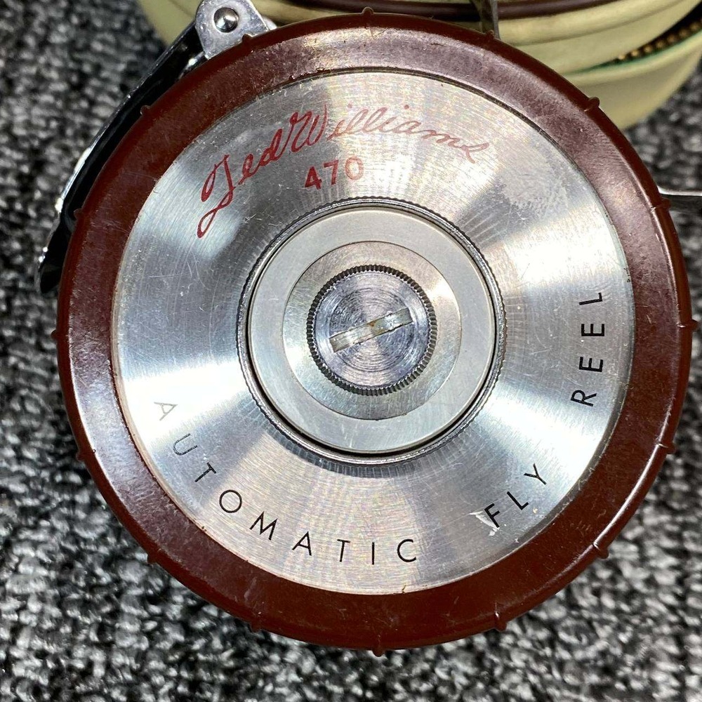 Vintage Ted Williams 470 Automatic Fly Fishing Reel Sears Roebuck Case Tested